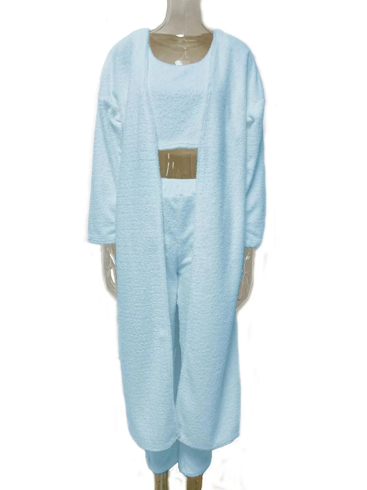 3-Piece Fuzzy Fleece Loungewear Set Front View
