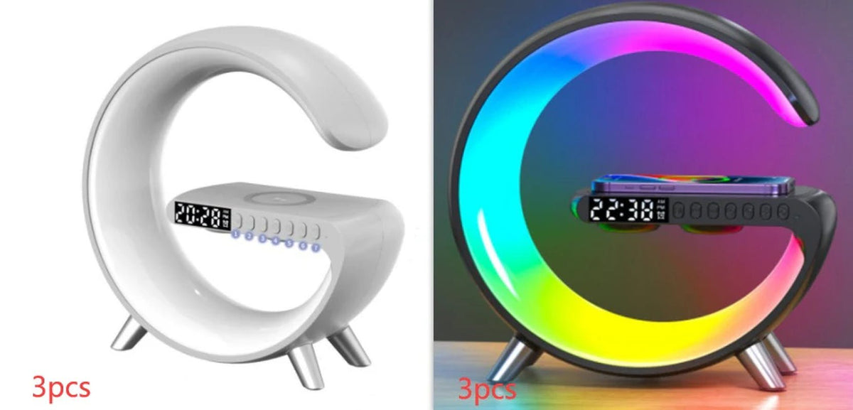 New Intelligent G Shaped LED Lamp Bluetooth Speake Wireless Charger Atmosphere Lamp App Control for Bedroom Home Decor - The Drop Shop