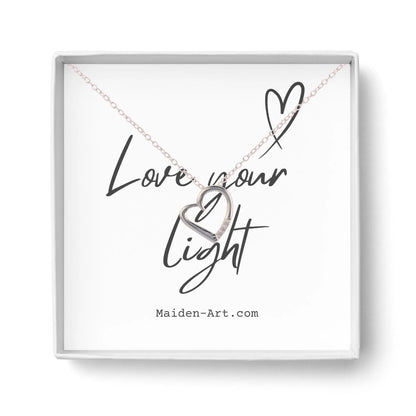 14K Silver Plated Necklace Love Heart Pave Pendant Necklace - The Drop Shop