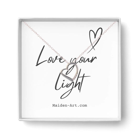 14K Silver Plated Necklace Love Heart Pave Pendant Necklace - The Drop Shop