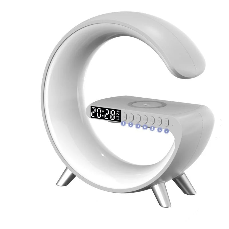 New Intelligent G Shaped LED Lamp Bluetooth Speake Wireless Charger Atmosphere Lamp App Control for Bedroom Home Decor - The Drop Shop