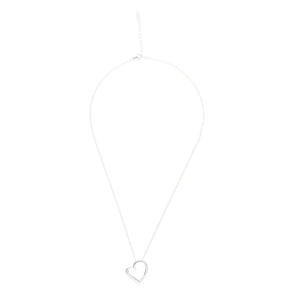 14K Silver Plated Necklace Love Heart Pave Pendant Necklace - The Drop Shop
