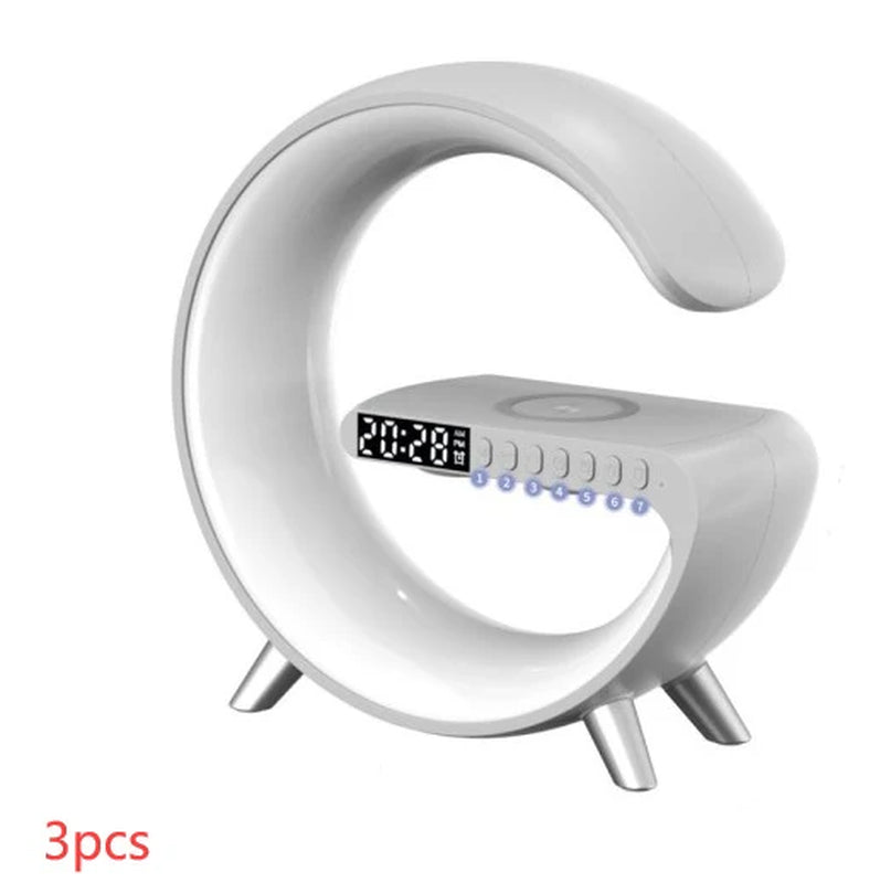 New Intelligent G Shaped LED Lamp Bluetooth Speake Wireless Charger Atmosphere Lamp App Control for Bedroom Home Decor - The Drop Shop
