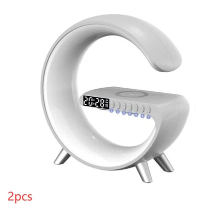 New Intelligent G Shaped LED Lamp Bluetooth Speake Wireless Charger Atmosphere Lamp App Control for Bedroom Home Decor - The Drop Shop
