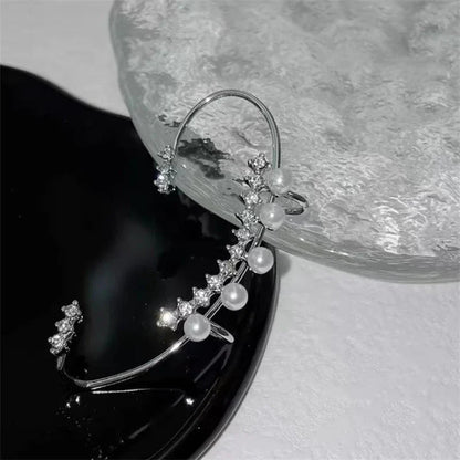 Silver Pearl Ear Cuff Vintage Design