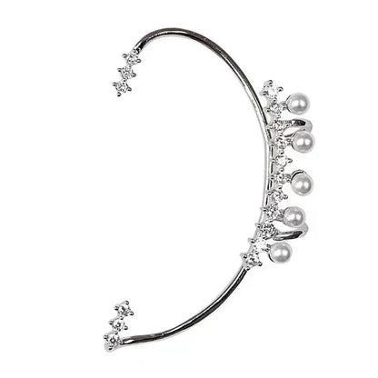 Silver Pearl Ear Cuff Vintage Design