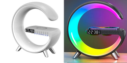 New Intelligent G Shaped LED Lamp Bluetooth Speake Wireless Charger Atmosphere Lamp App Control for Bedroom Home Decor - The Drop Shop